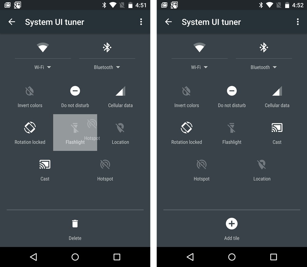 system ui tuner hide only battery image